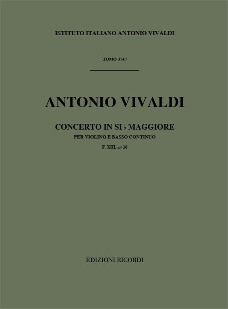 Sonate Per Vl. E B.C.: In Si Bem. Rv 34